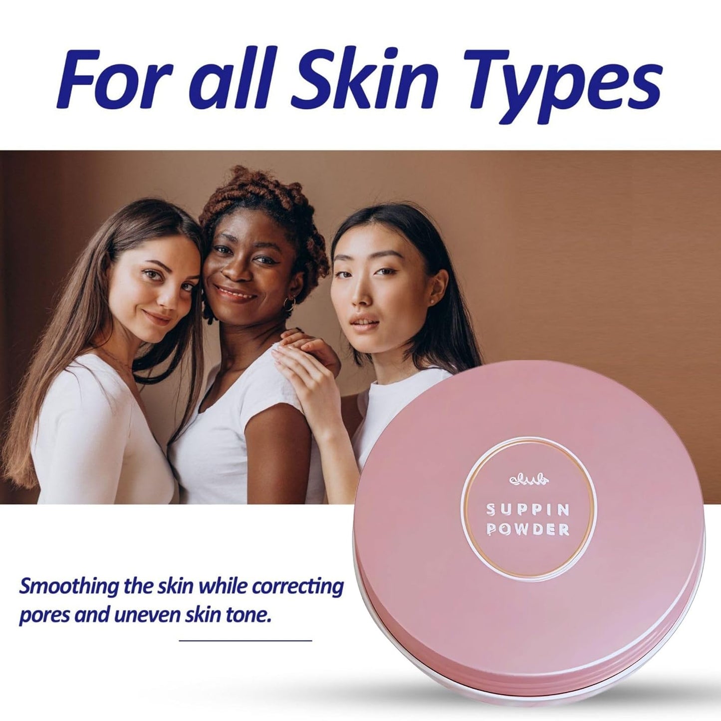 Club Suppin Translucent Setting Powder & Hydrating BB Cream for Women, Translucent Pressed Powder & Organic BB Cream Foundation with Shea Butter, Planted Protein & Collagen by Japanese Skincare