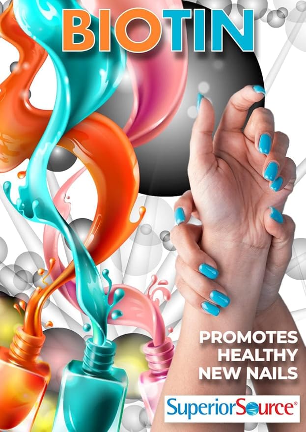 Superior Source Biotin 5000 mcg - Daily Supplement Supports Hair Health & Growth - Natural Biotin Supplement Aids Healthy Nails & Skin - 100 Sublingual Dissolving Tablets