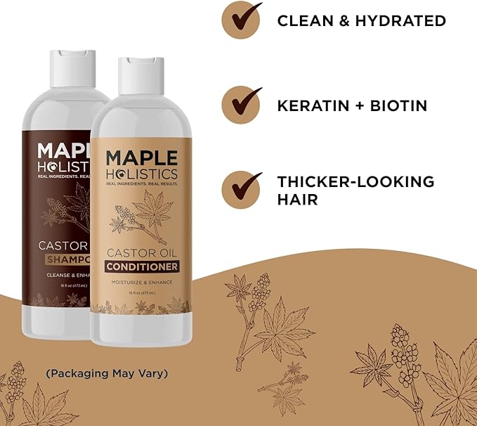 Volumizing Shampoo and Conditioner Set with Biotin for Hair Growth - For Women and Men