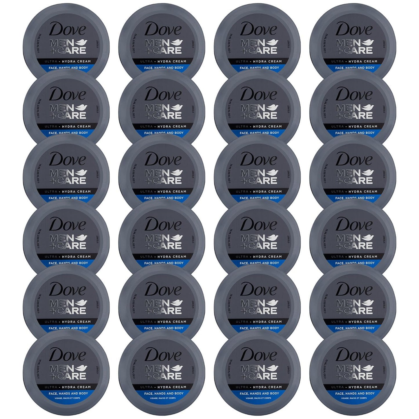 Dove Men+Care Ultra Hydra Cream - Dove Lotion, 3-In-1 Advanced Skin Care for Men, Face Cream, Hand & Body Lotion for Dry Skin, 2.53 Fl Oz (Pack of 24)