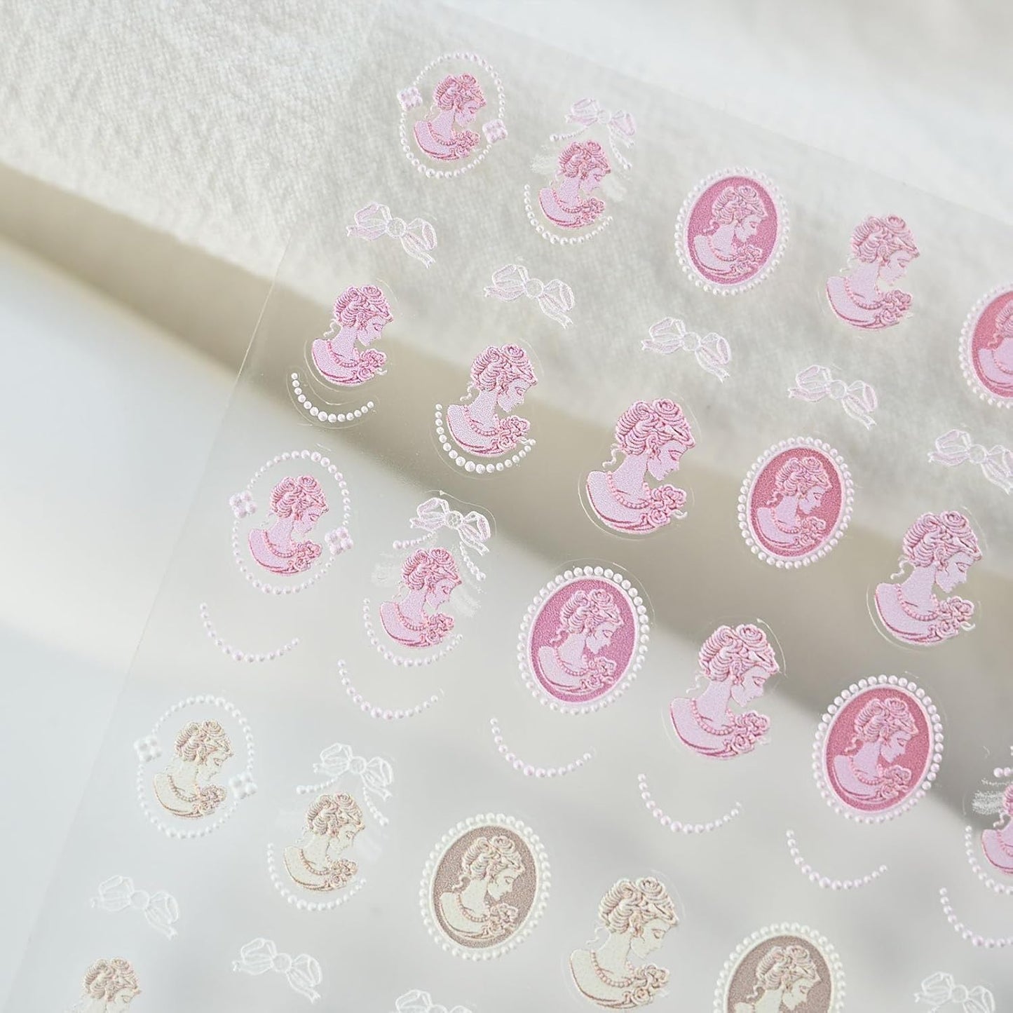 Head Sculpture Nail Art Stickers, Embossed Vintage Decals for Design, Self-Adhesive Accessories for Women, Nail Supplies