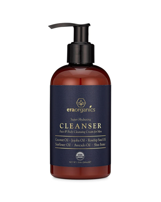 Era Organics USDA Organic Men's Face Wash - Nourishing, Hydrating Facial, Body Cleanser for Smoother Skin