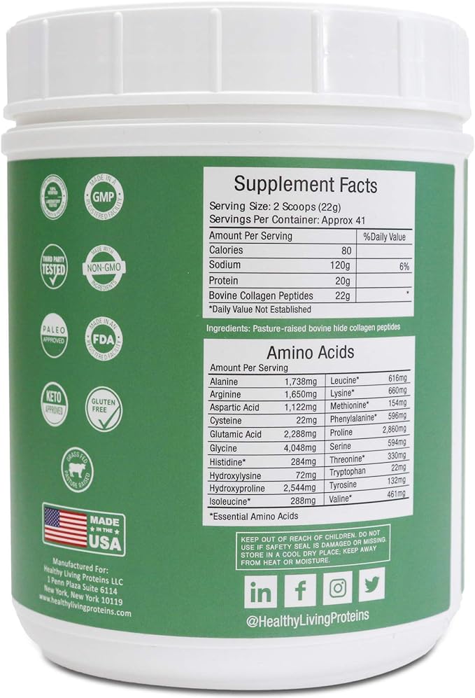 Healthy Living Proteins Bundle - 16oz Bovine Collagen Powder & 90ct Multi Collagen Gummies