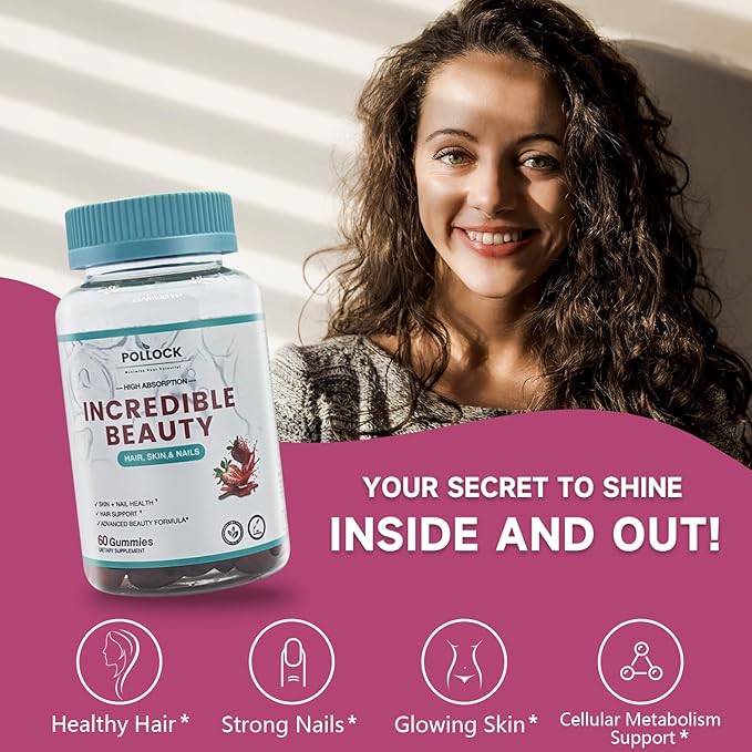 Biotin Gummies for Women– Orange Flavor, 60 Gummies for Hair Growth, Strong Nails & Bright Skin, 2 Gummies per Serving