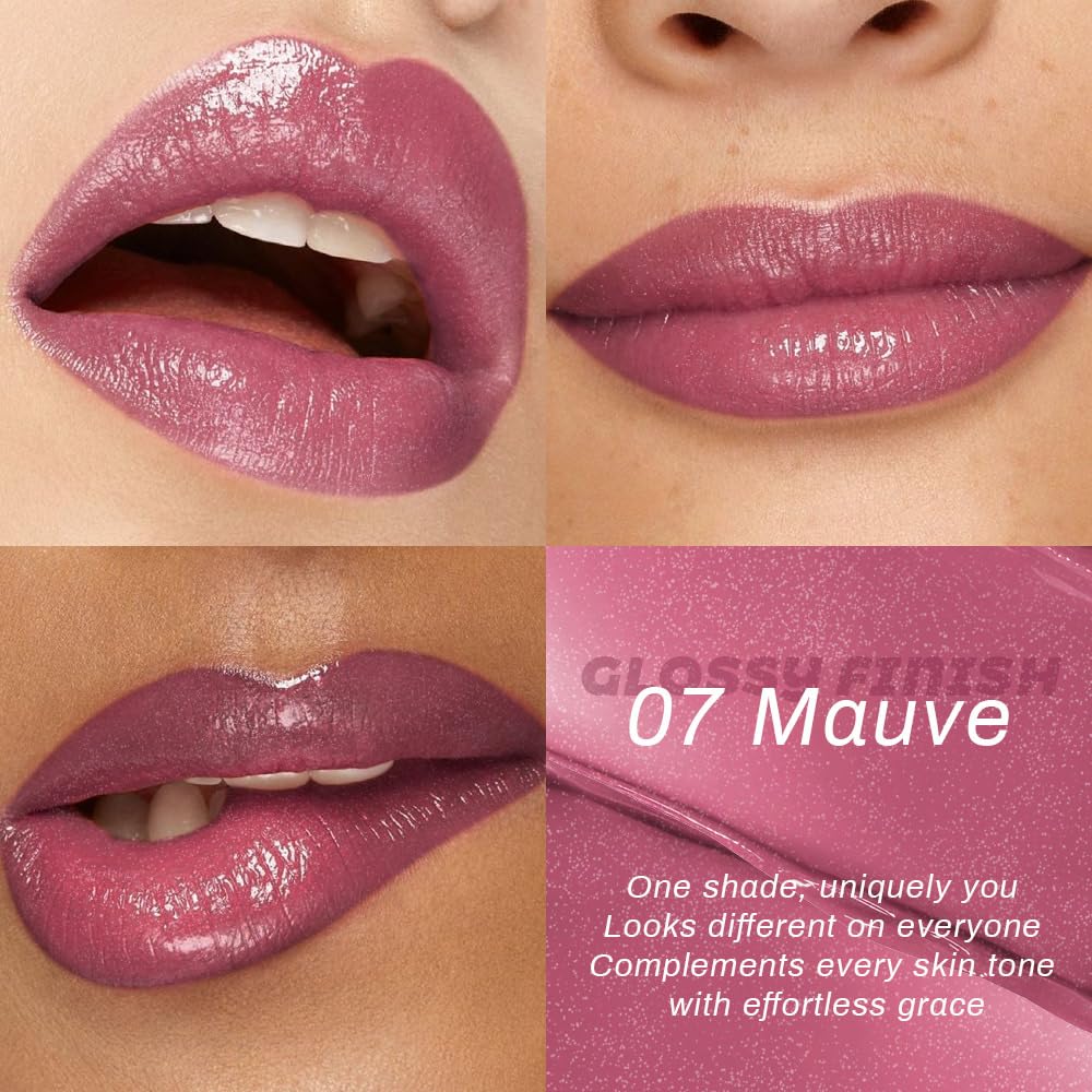 Mauve Honey Lipstick Tinted Lip Balm - Shine Moisturizing Lipstick for Women, Natural Nourishing Hydrating Lip Gloss Stain for Dry Lips, Tint Sheer Lightweight Makeup, Vegan - 1Pc #07 Mauve
