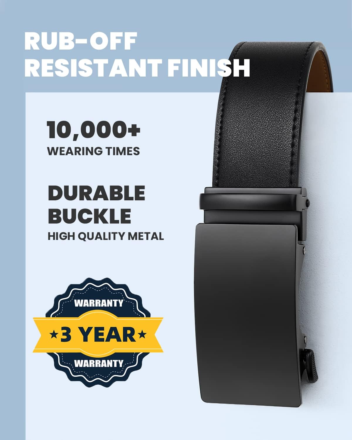 Zitahli Belt Men, Ratchet Belt Dress with 1 3/8" Premium Leather,Slide Belt with Easier Adjustable Automatic Buckle