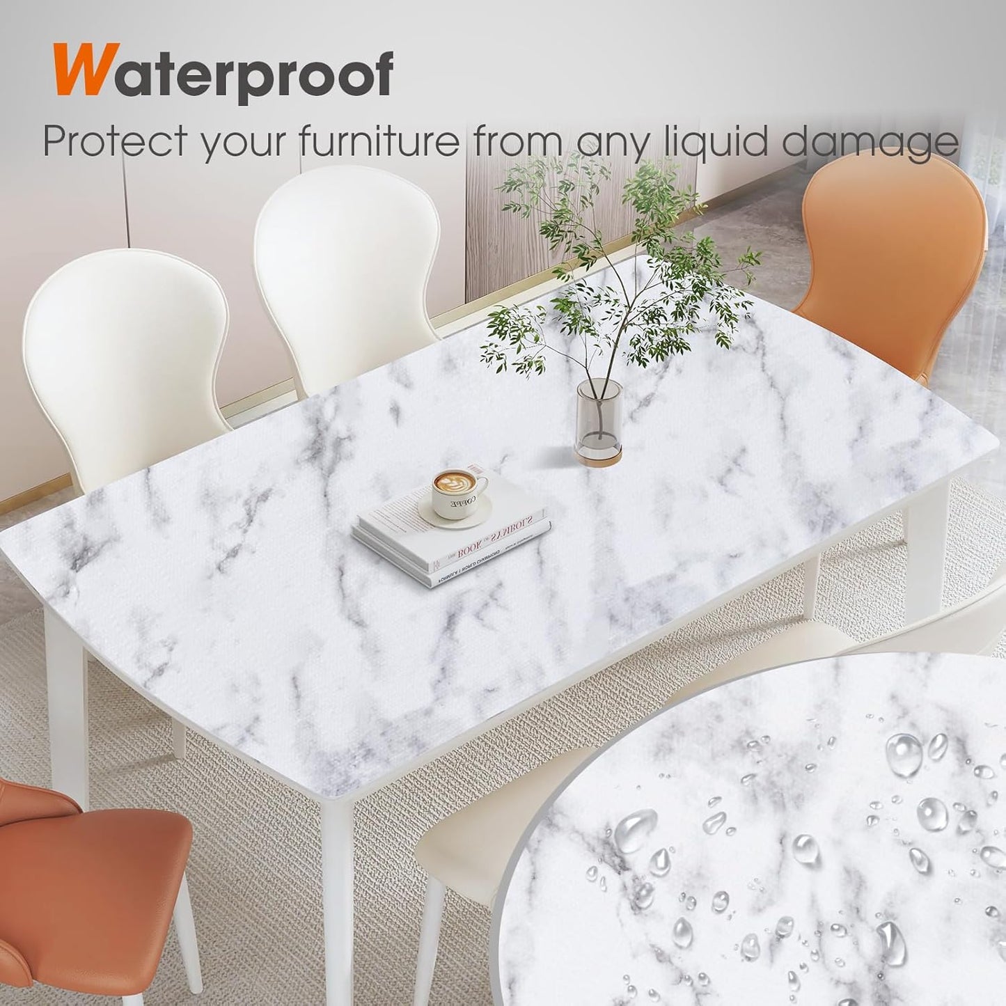 Beautysaid Shelf and Drawer Liner for Kitchen Cabinet, Non Adhesive Non Slip Shelf Paper Waterproof Washable Thickened for Dresser Pantry Shelve Bathroom Protector Liner(Marble,23.6 in x 10 FT)