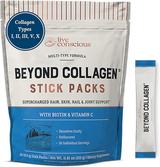 Live Conscious Beyond Collagen Peptides Powder (30 Pack)