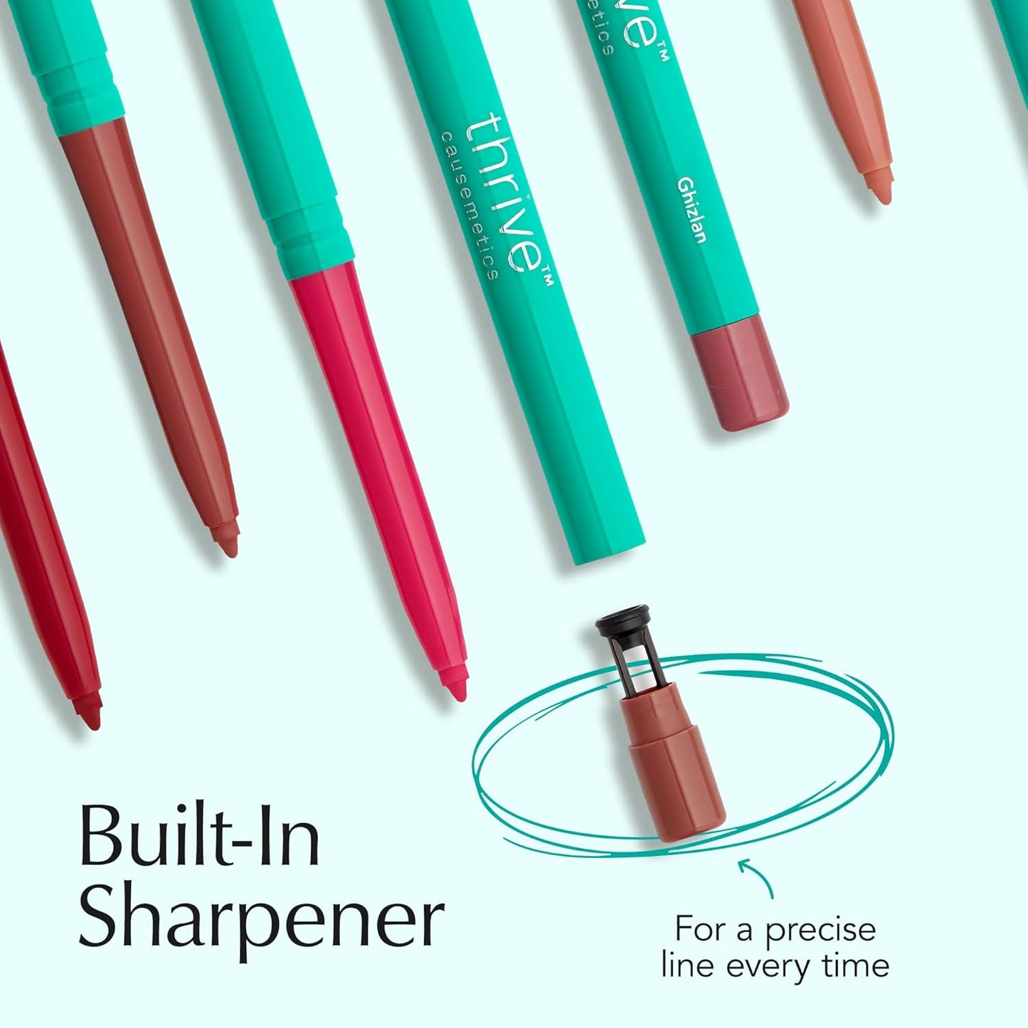 Thrive Causemetics Lip Filler Long-Wearing + Plumping Lip Liner, Shea Butter Hydrating Lip Plumper Retractable Lip Liner Pencil, Built In Sharpener, Vegan & Cruelty Free, Jillian (Apricot)