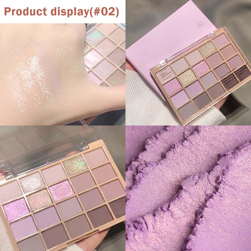 20Colors Nude Light Pink Purple Basics Matte Eyeshadow Palette,Eye Shadow Travel Makeup Palette all in one Long Lasting Waterproof,Great for Travel Gift Kit