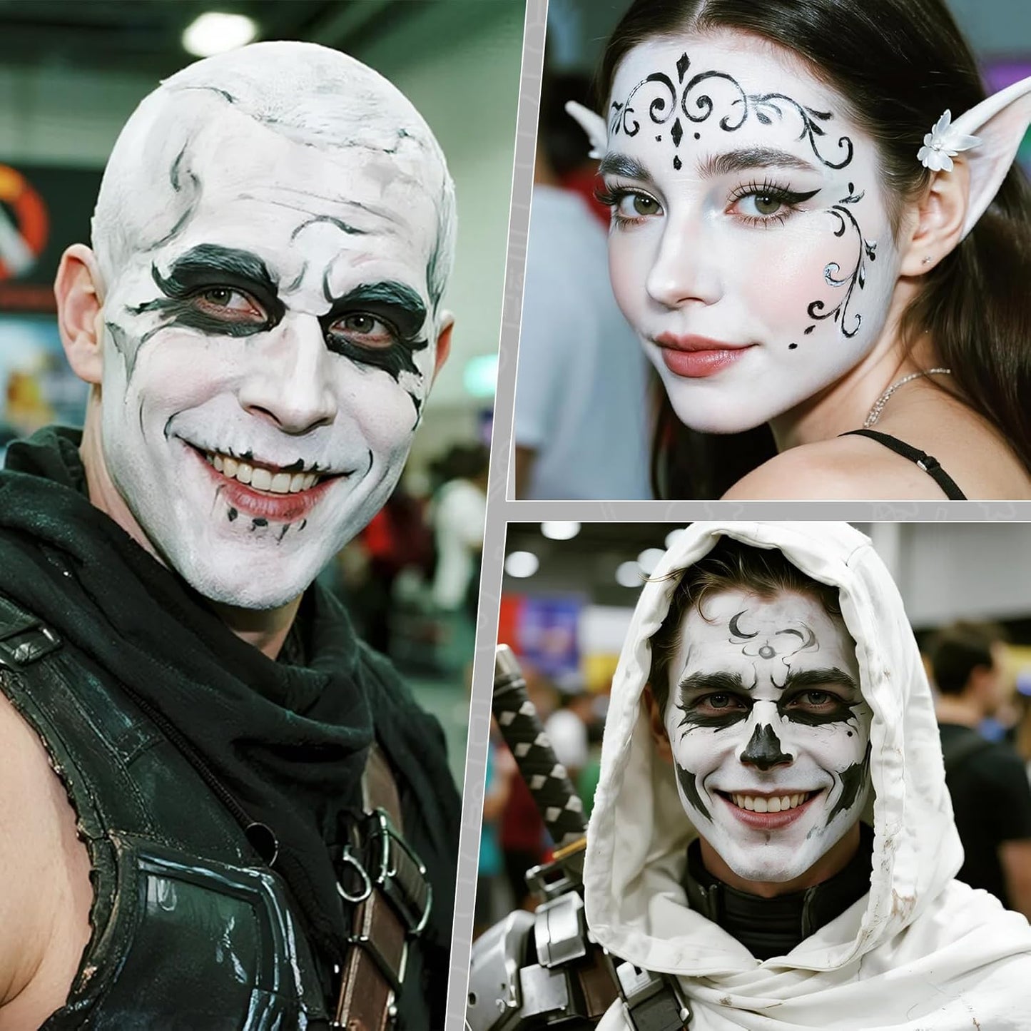 White Face Paint, Water Based Facepaint, Non Toxic & High Pigment White Body Paint for Halloween, Easter, Costume, Cosplay, Clown Makeup 1.06 Oz.