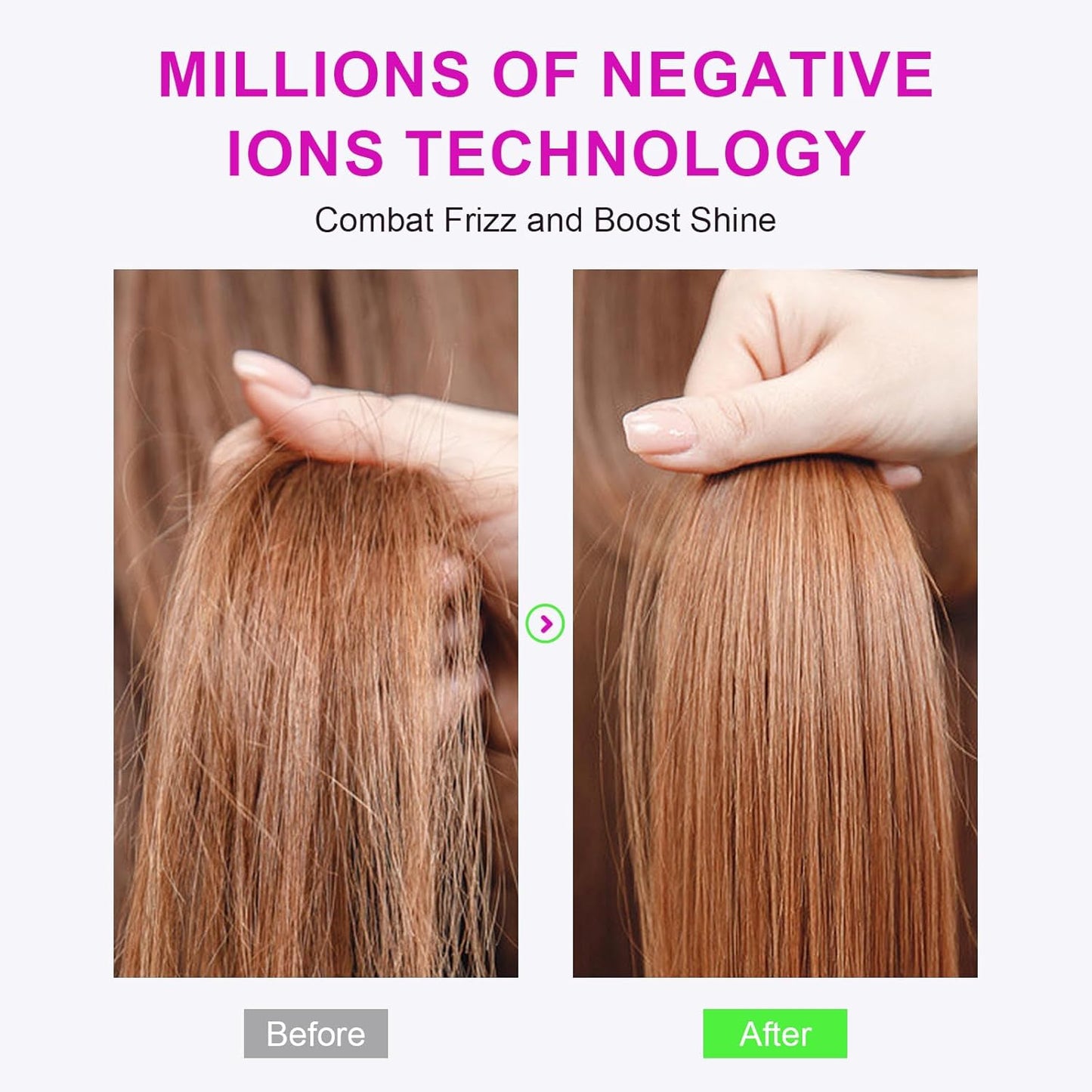 Dual Voltage Hair Dryer Brush Travel Blow Dryer Brush in One,2 inch Portable Mini Hot Air Brush,Travel Hair Tools/Volumizer/Straightener/Curler,European Blow Dry Brush with EU&UK Plug