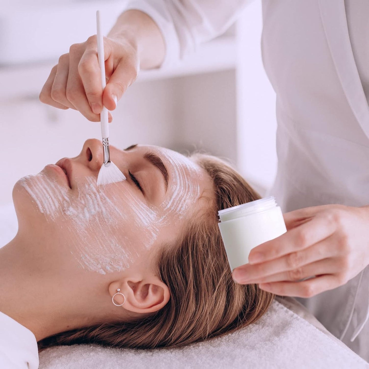 50 Pack 2 OZ Plastic Jars Round Clear Cosmetic Container Jar with Lids, Eternal Moment Plastic Slime Jars for Lotion, Cream, Ointments, Makeup, Eye shadow, Rhinestone, Samples, Pot, Travel Storage