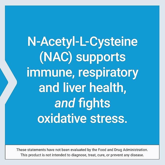 Life Extension N-Acetyl-L-Cysteine (NAC), Immune, Respiratory, 600 mg, 60 Capsules