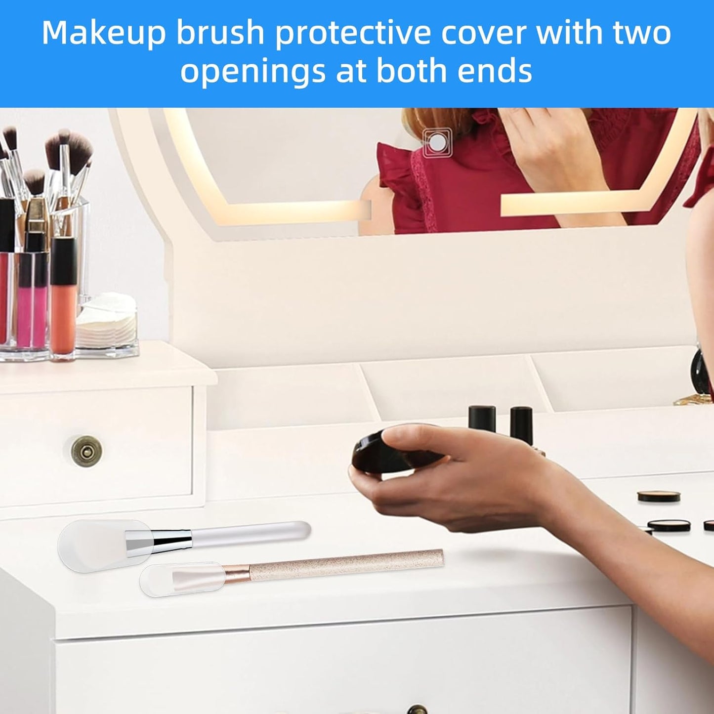 9 Sizes Makeup Brush Covers - 18 PCS Clear Plastic Brush Guards, Dustproof & Waterproof Protector Sleeves, Cosmetic Brushes Guards Protectors Caps for Travel & Daily Storage Organizer