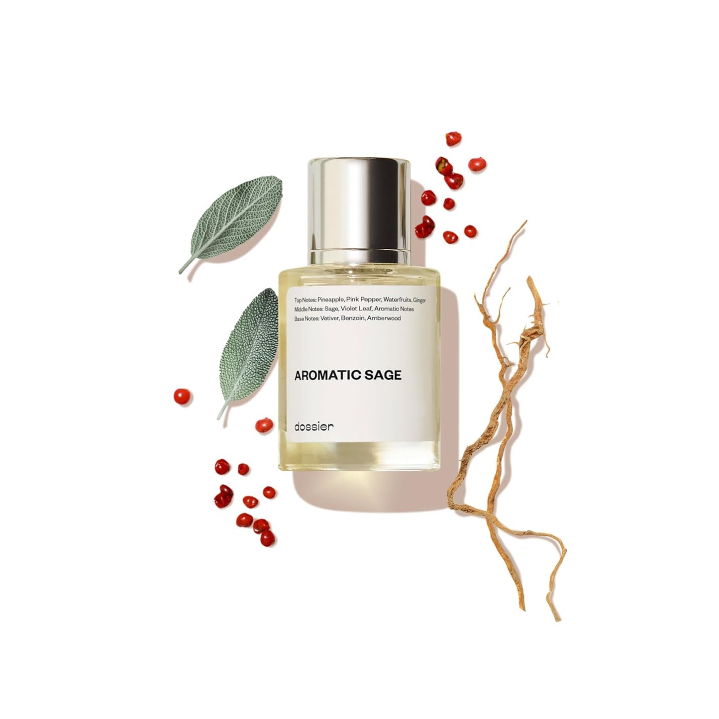 Dossier - Aromatic Sage 1.7 Fl oz (50ml) - Eau de Parfum - Inspired by Valentin's Born in Roma U.omo - Perfume Luxury - Pure Infused - Paraben Free - Vegan - For Men