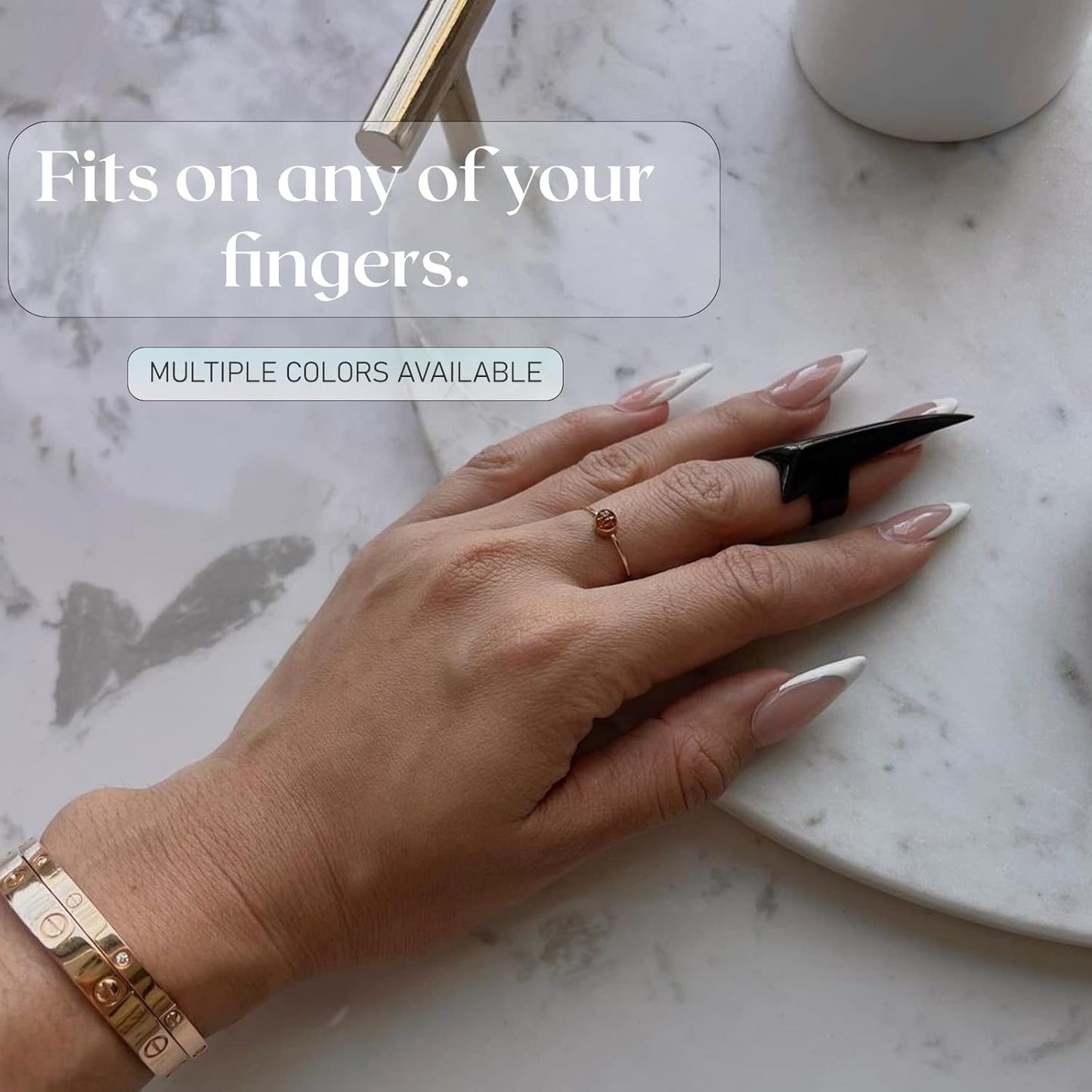 Quick Hair Braids Parting & Sectioning Rings - Stainless Steel Stitch Braid Tool Finger for Human Dreadlock Extensions Wig & Installation of Hair Extension Braiding Tools (Hot Red)