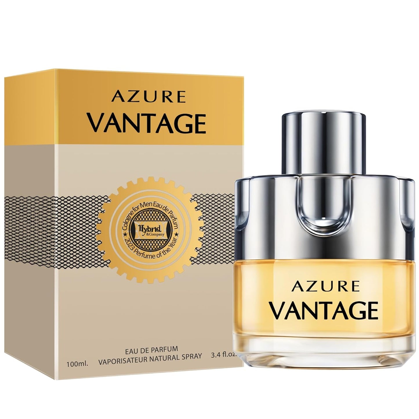 Hybrid & Company Azure Vantage For Men Pour Homme Eau De Toilette Natural Spray 3.4FL.OZ