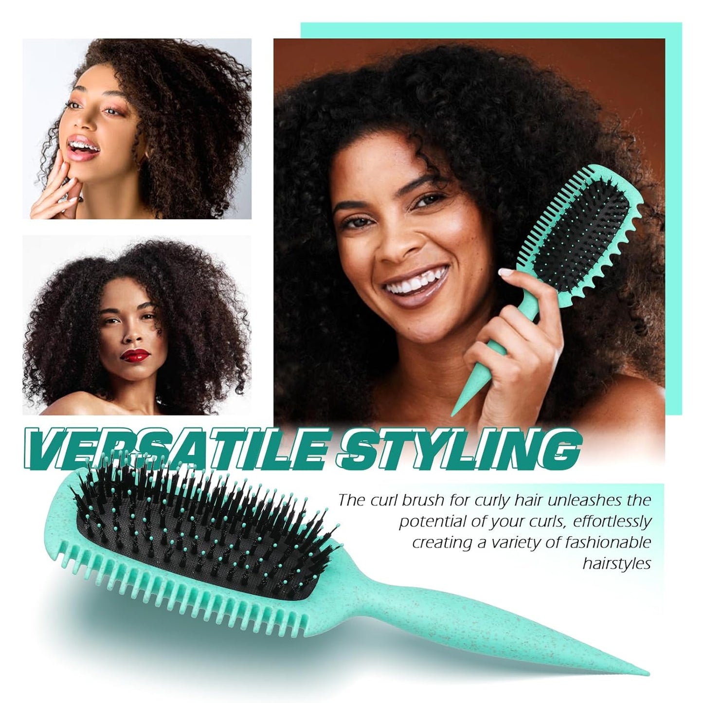 Candy Brush Curl Defining Hair Brush for Effortlessly Detangling Shaping and Styling Curls, Curl Brushes with EdgeLift for All Wet or Dry Hair Types for Women and Girl, Reduce Pulling and Frizzing