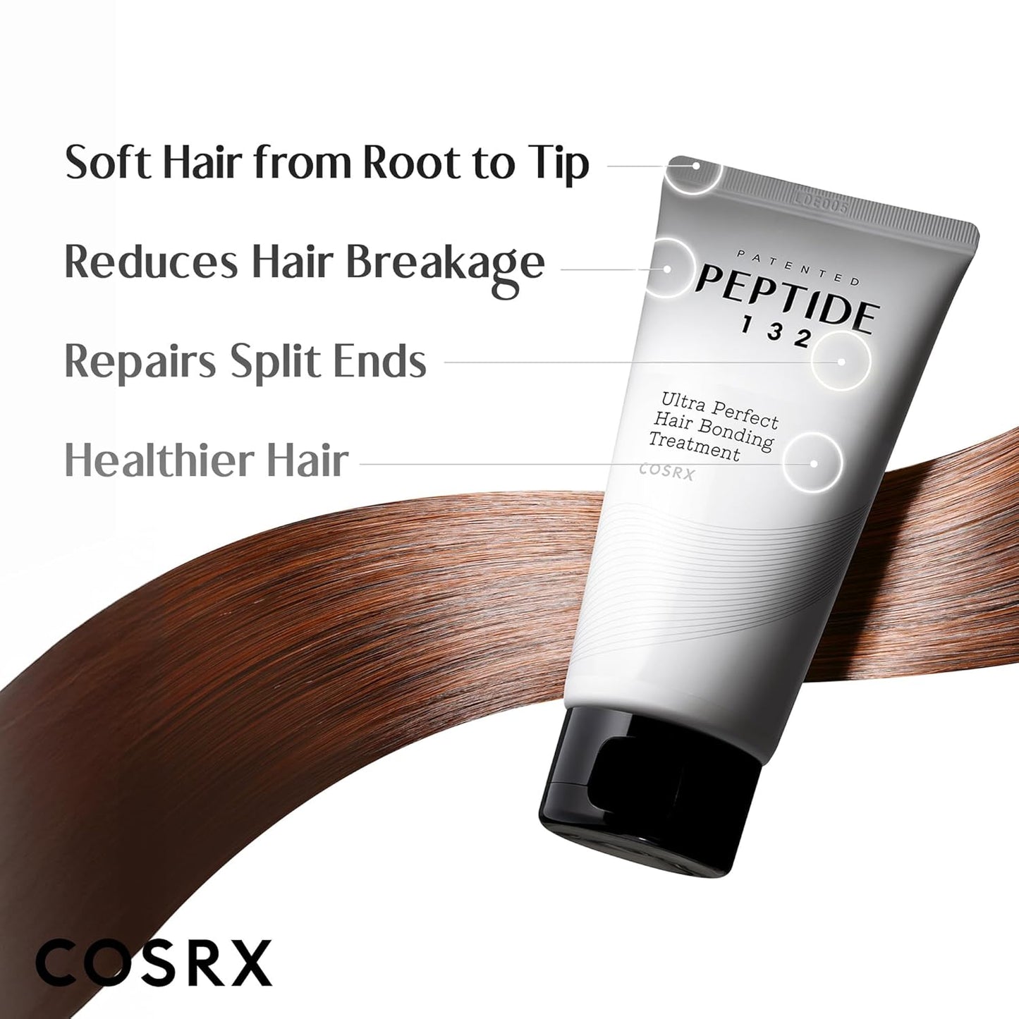 COSRX PEPTIDE 132 Hair Bonding Repair Treatment - Deep Conditioner Hair Mask for Damaged, Dry Hair, Repairs Breakage & Split Ends, For All Hair Types, Stocking Stuffers – 4.05 fl oz