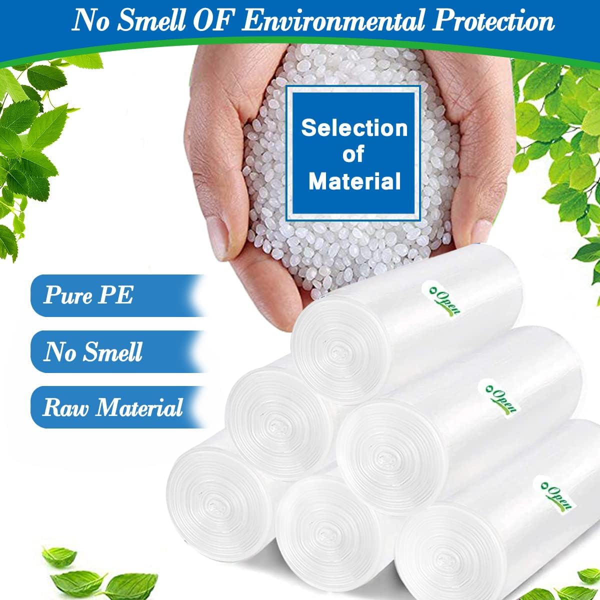 1.2 Gallon 350pcs Small Trash Bags - Strong Garbage Bags, Bathroom Mini Trash Can Liners, Plastic Bags for Home Office, Waste Basket Liners, Fit 5 Liter, 0.8,1,1.5 Gal