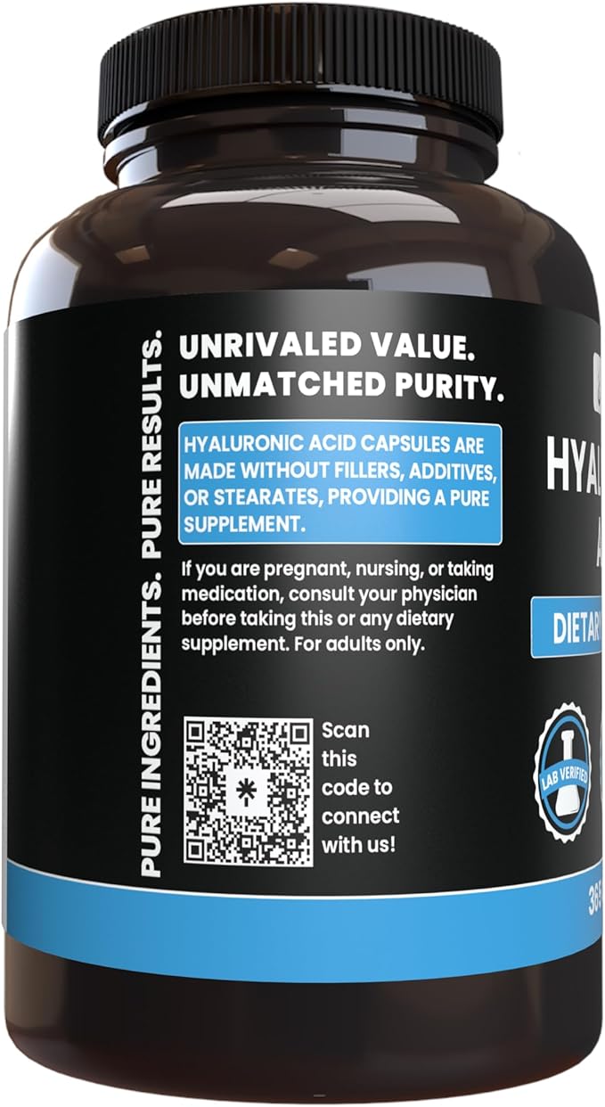 Pure Original Ingredients Hyaluronic Acid (365 Capsules) No Magnesium Or Rice Fillers, Always Pure, Lab Verified