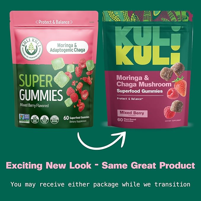 Kuli Kuli Super Energy Gummies - Energy Supplements with Moringa, Caffeine-Free Natural Energy Booster - 60 Non-GMO, Gluten-Free Moringa Gummies