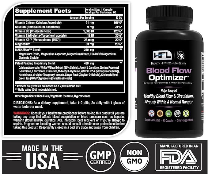 HFL Blood Flow Optimizer™ by Dr. Sam Robbins | Healthy Blood Flow Circulation, Arterial Strength & Vascular Function