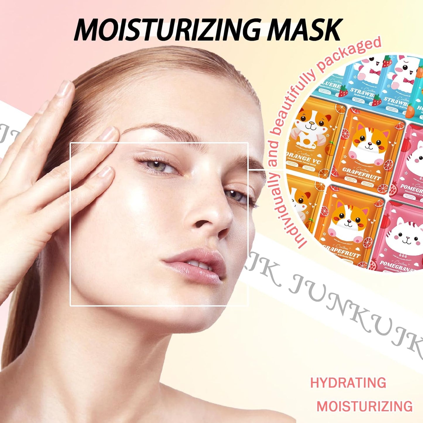 12PCS Hydrating Facial Sheet Mask,Moisturizing Face Masks Skincare Gift Set,Long Lasting Face Mask Skin Care & Facial Mask Kit for All Skin Types 18