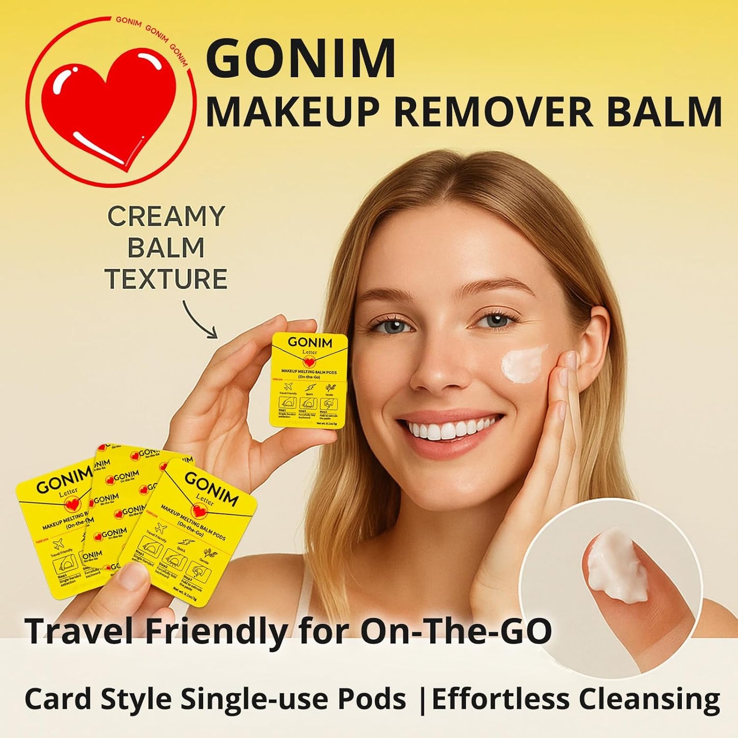 GONIM Cleansing Balm Makeup Remover, Hydrating Facial Cleanser for On-the-Go, Makeup Remover Melting Balm, Travel Size Mini Makeup Cleansing Oil, Travel Essentials for Women, Soothing 3gx15pcs