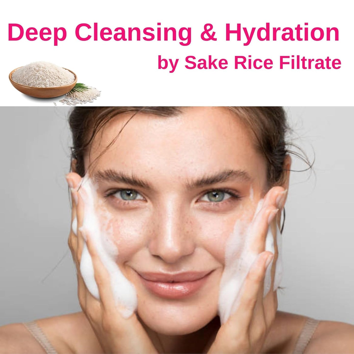 Kikumasamune Foaming Face Wash for Women & Hydrating Face Wash for Men with Sake, Rice Extract, Placental Protein& Glycerin, Makeup Remover FACE WASH & Organic Facial Cleanser & from Japan 6.7 Fl Oz