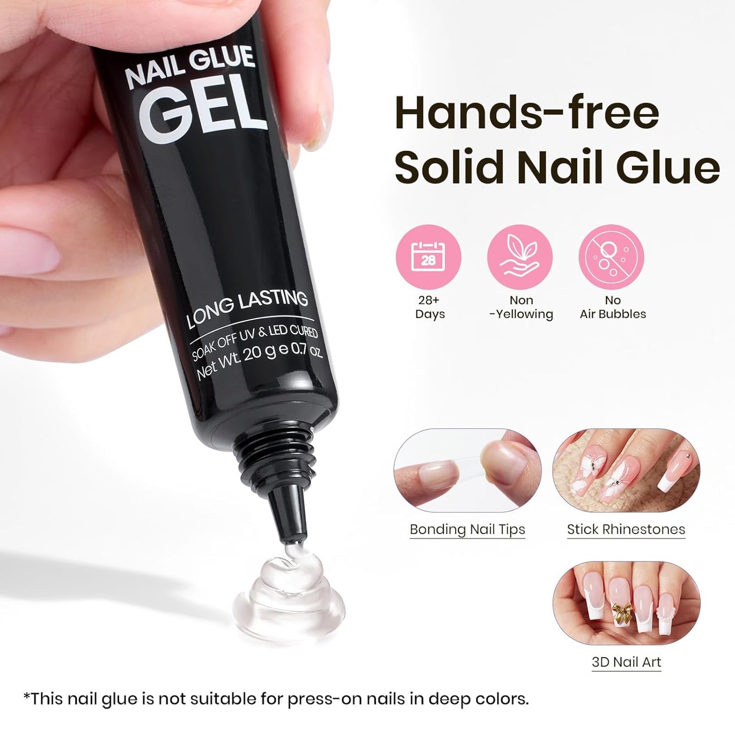 Beetles Tipex Gel Nail Kit with 224Pcs 16Sizes Medium Coffin Apex Nail Tips C Curved , Pre-building Acrylic Nails with Tipex Nail Glue，Mini Nail Lamp, Nail File for DIY Nails or Salon Use