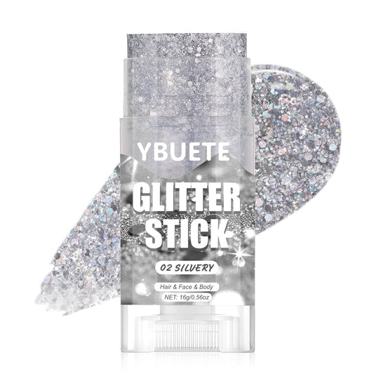 Silvery Face and Body Glitter Stick for Sparkling Makeup, Hair Glitter Accessories for Women, Highlighting Stick for Fairy Dust Makeup, Cheerful Face Glitter for Festive Parties and Carnivals