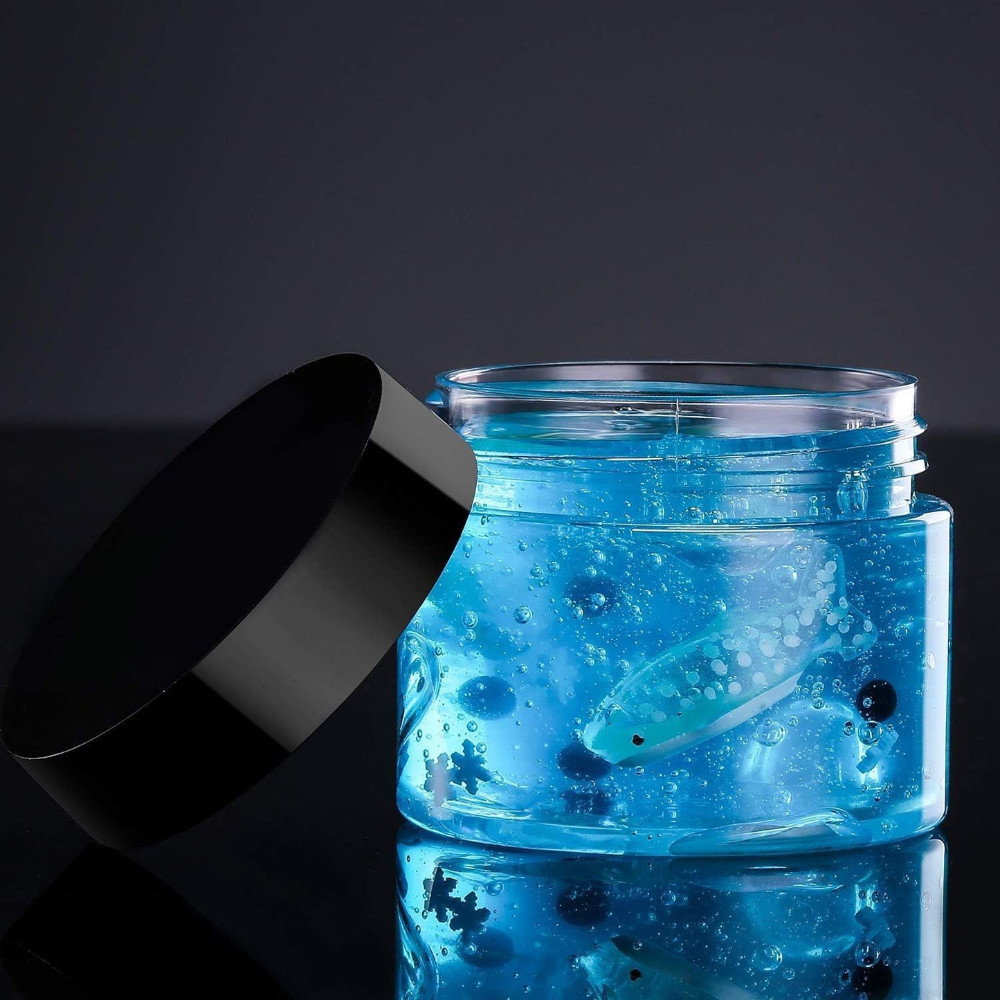 SATINIOR 12 Pack 4 oz Plastic Container Jars with Lids Round Clear Travel Cosmetic Container Slime Jars for Toiletries, Lotion, Cream, Ointments, Makeup, Rhinestone, Samples, Kitchen Storage(Black)