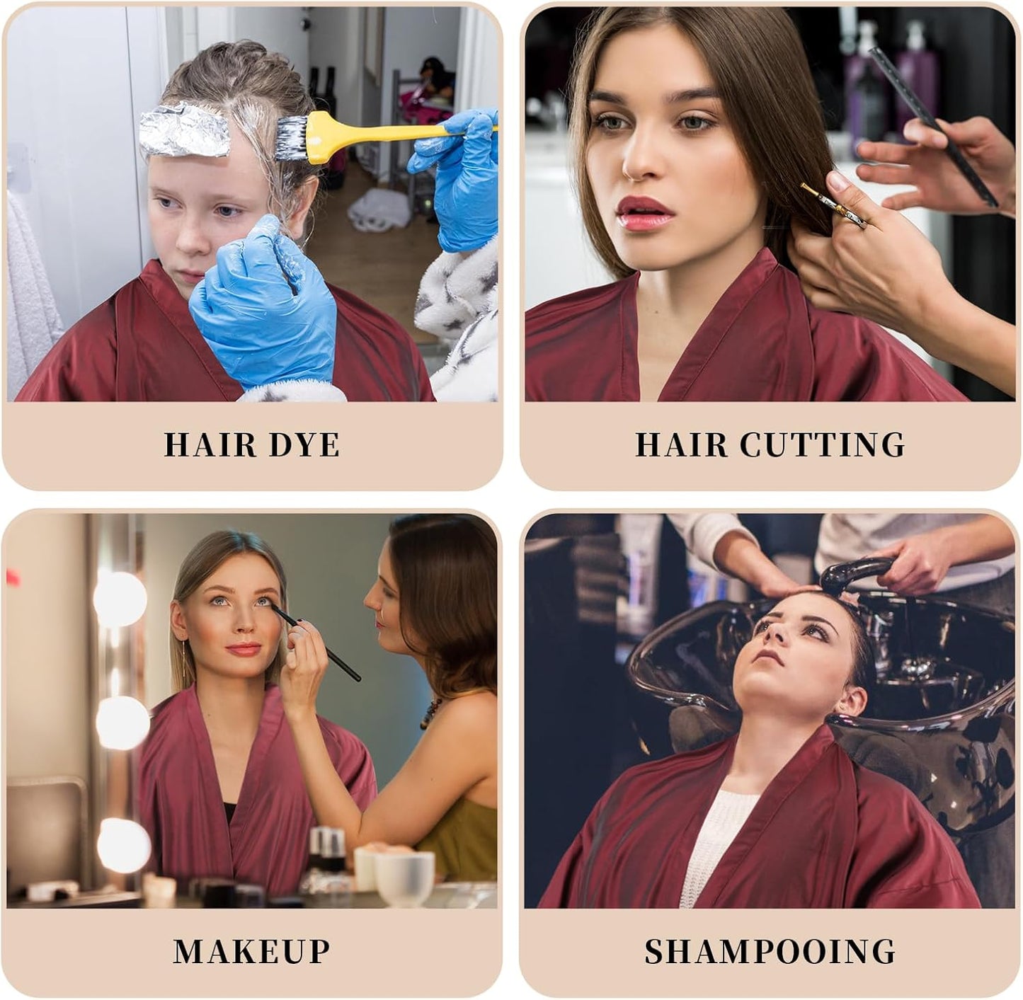 Salon Client Gown Robes Cape Hair Cutting Smock with Adjustable Tie for Hair Cutting Barber Hairstyling