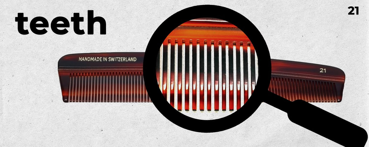 #21 Handmade Narrow Tooth Comb Tortoise Havana Acetate Fine Straight Thin Detangling Parting Grooming Teasing Hair Styling Hairdresser Barber Hairdressing Wet Dry Pocket Travel Women Men Kids