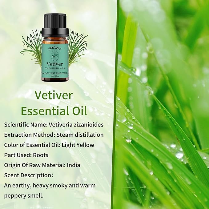 Yethious Chamomile Sandalwood Vetiver Essential Oil Set Organic 100% Pure Aromatherapy Oils for Diffuser