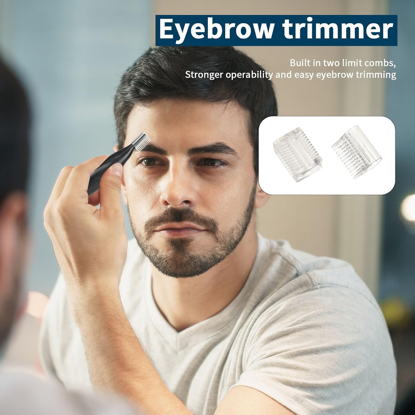 Ear and Nose Hair Trimmer for Men, 2025 Professional Painless USB Rechargeable Eyebrow & Facial Electric Hair Trimmer for Men Women, Powerful Motor, Dual Edge Blades, IPX7 Waterproof Easy Clean