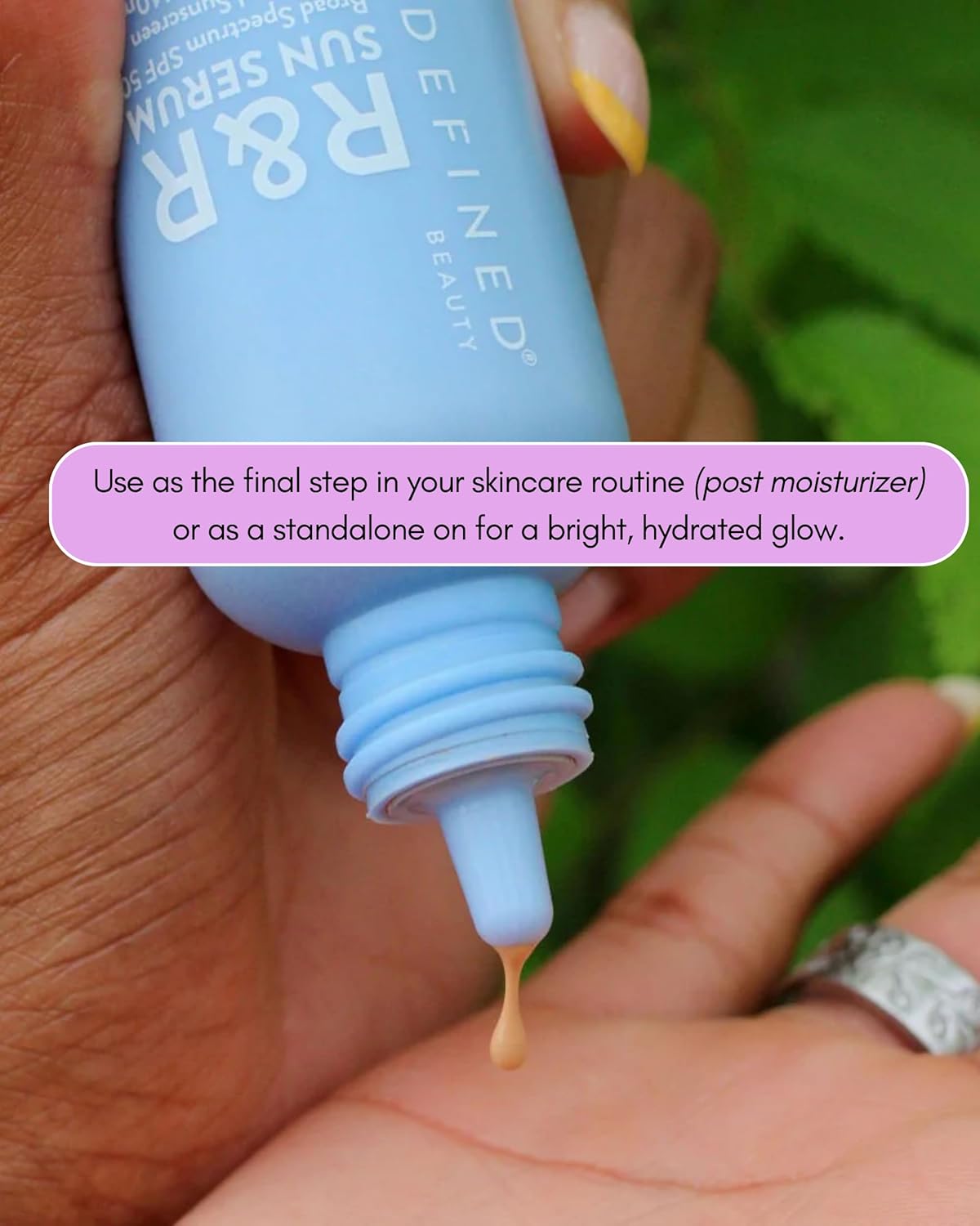 Undefined Beauty R&R Sun Serum SPF 50 PA++++ Tinted Mineral Sunscreen with Niacinamide, Water Resistant Broad Spectrum Protection & Blue Light Defense (Light Tint)