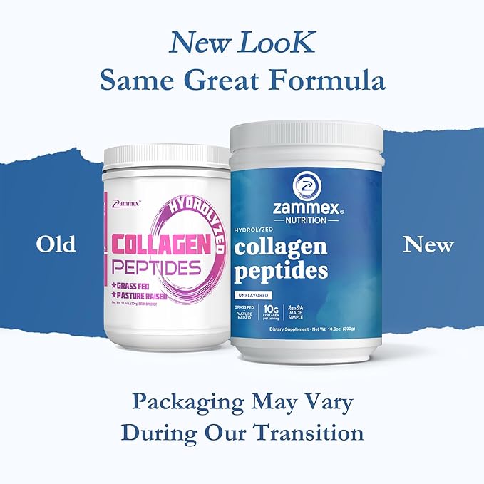 Zammex Premium Collagen Peptides Powder,Hydrolyzed Collagen Peptide for Women Men,Support for Hair Skin Nails, Joints Health,Grass Fed,Non-GMO,Keto Friendly,Gluten-Free,Easy to Digest,30 Servings