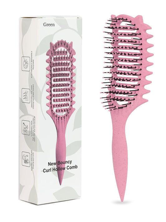 Curl Defining Brush for Curly Hair, 2025 Vented Detangling Brush for Wet, Curl Styling Brush for Women, Less Pulling, Defines & Shapes, Great Gift for Curly Hair Women (Pink)