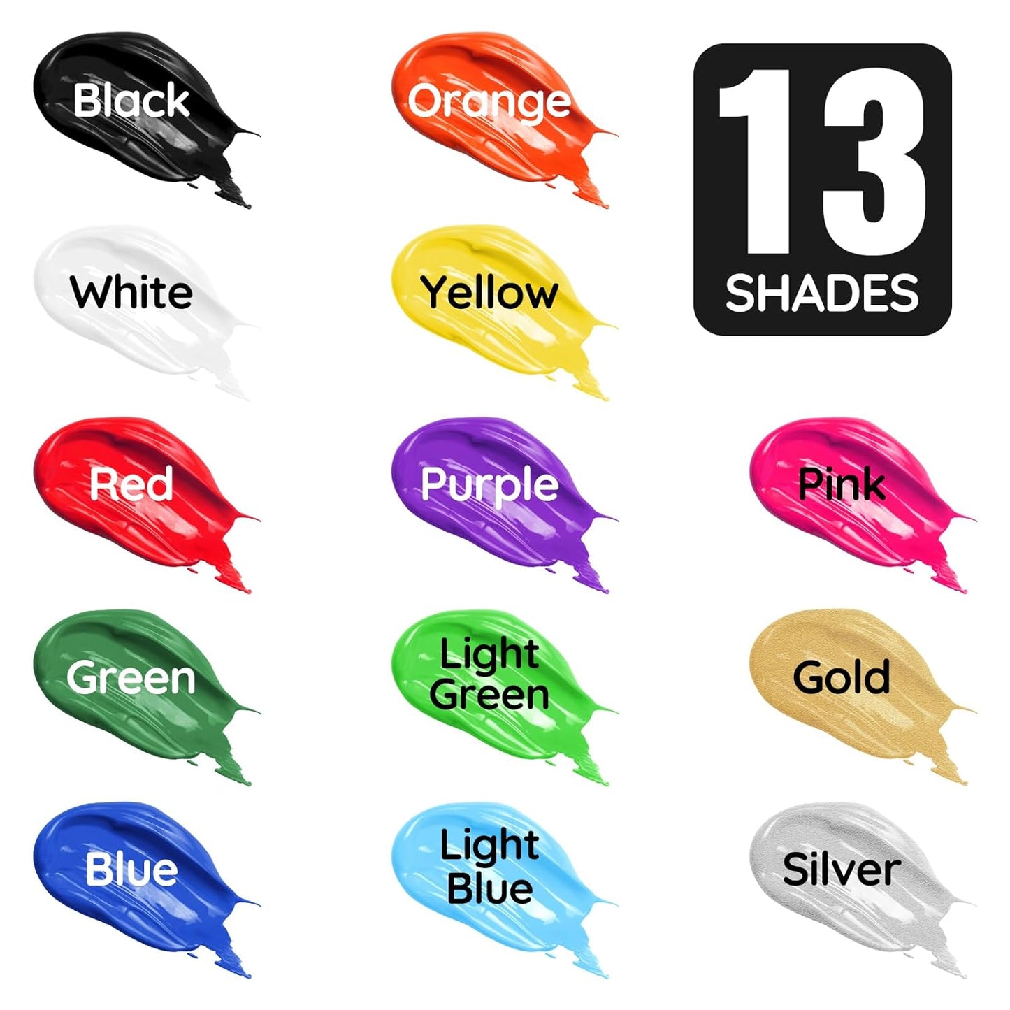 Black and White Face Paint - Professional Water-Based Non-Toxic Makeup Kit for Vampire Skeleton Clown, Highly Pigmented Body Paint for Halloween Costume Parties ，Stage Performances