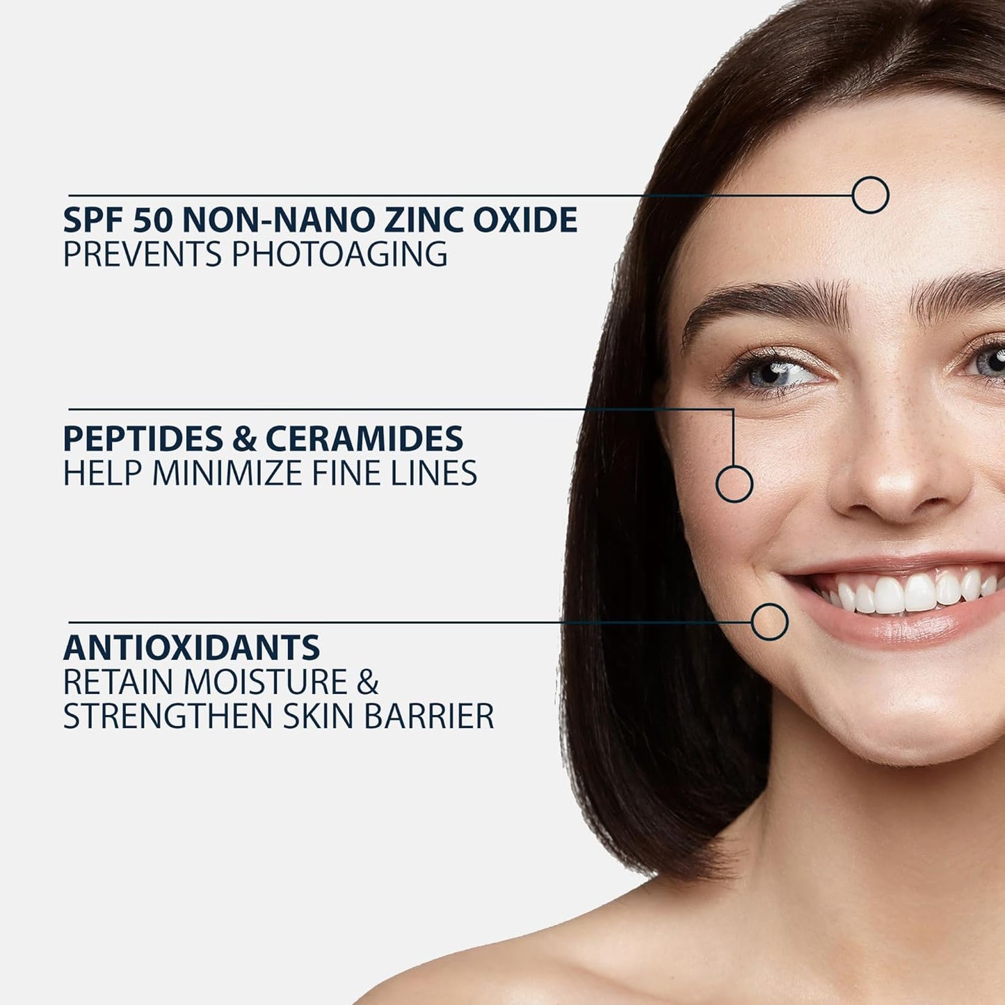 NAELI Anti Aging Tinted Moisturizer SPF 50, Mineral Sunscreen for Face with Zinc Oxide, Peptides & Ceramides, Natural Hydrating Universal Tint - 1.4 oz