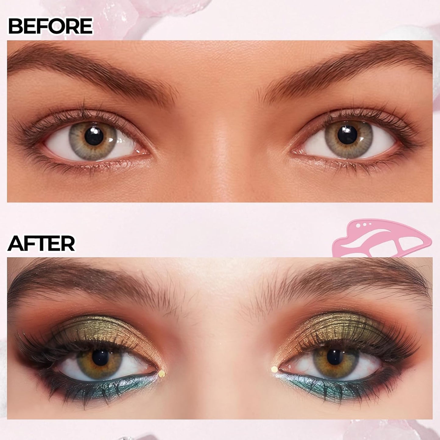 DAGEDA 3Pcs Eyeliner Stencils Set, Suitable for Eyetour Eyeshadow, Eyeliner,Mascara Shield,Reusable Silicone Eyebrow Stencils Eye Liner Tool Multi-functional Makeup Tool for Women