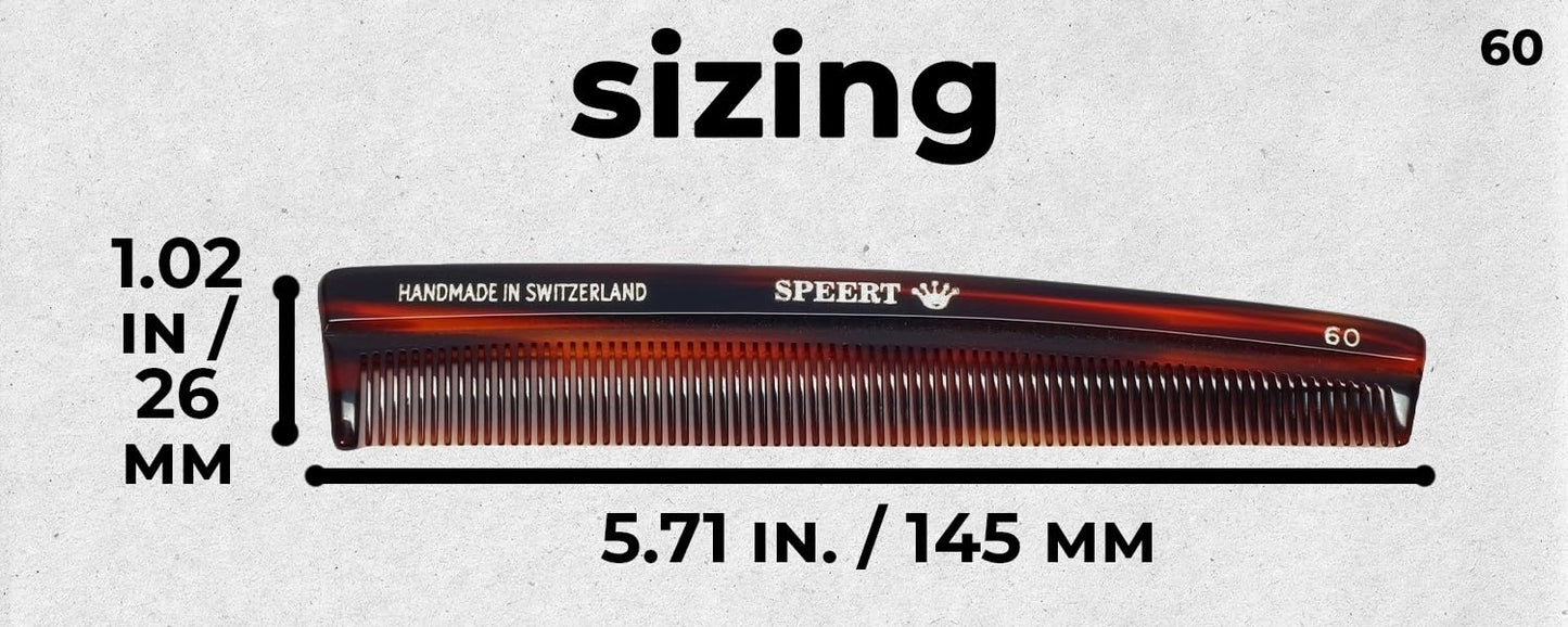 #60 Handmade Narrow Tooth Comb Tortoise Havana Acetate Fine Straight Thin Detangling Parting Grooming Teasing Hair Styling Hairdresser Barber Hairdressing Wet Dry Pocket Travel Women Men Kids