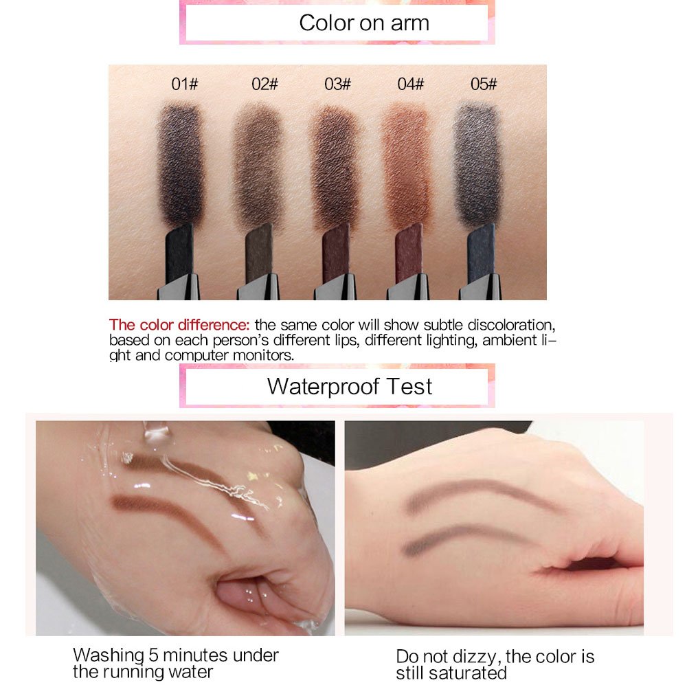 Eyebrow Pencil Medium brown Double Ended Precision Waterproof Brow Cruelty Free(Coffee/Khaki #3)