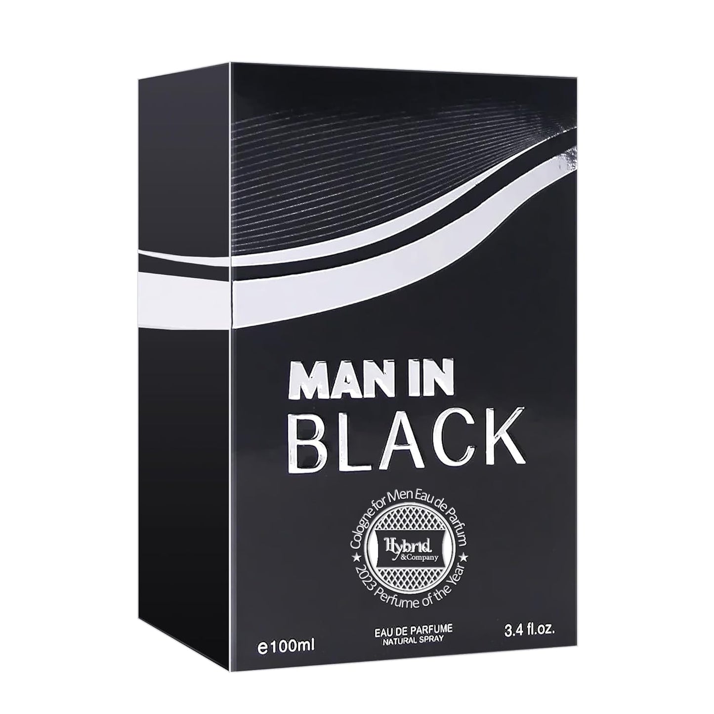 Hybrid & Company Man In Black Pour Homme Eau De Toilette Natural Spray 3.4FL.OZ