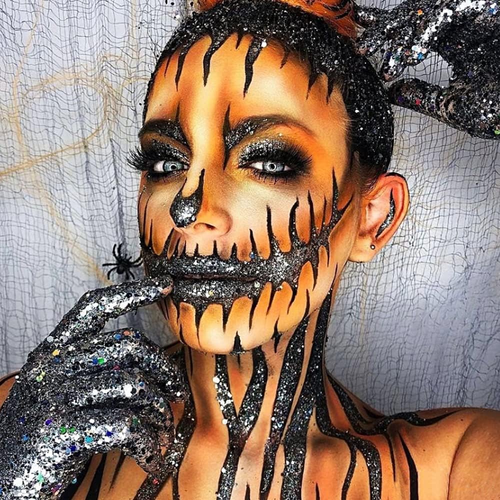 Black Face & Body Glitter Gel - Mermaid Sequins Lip, Eye, Nails, Hair & Festival Rave Accessories