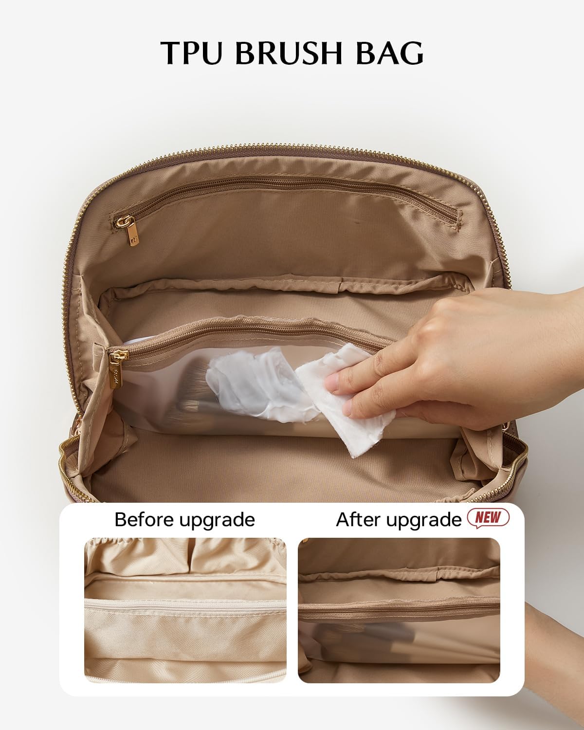 EACHY Travel Makeup Bag,Large Capacity Cosmetic Bags for Women,Waterproof Portable Pouch Open Flat Toiletry Bag Pattern Makeup Bag