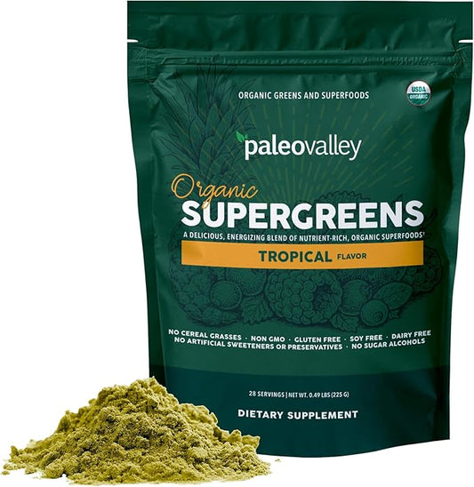 Paleovalley Organic Supergreens Powder 23 Superfoods 30 Servings